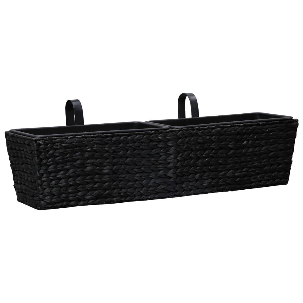 Maison Chic - Lot de 2 Jardinières - Bac à Fleurs - Pot De Fleurs Jacinthe d'eau Noir - Imagen 1