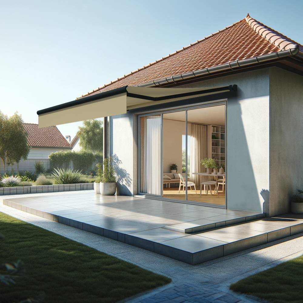 Intersun - Store banne loggia AMARITE 3,00x2,00 M (Manuelle - Gris Anthracite - Ecru) - INTERSUN - Imagen 2
