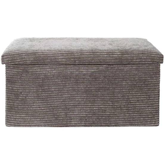 The Home Deco Factory - Coffre banc pliable en velours côtelé Scott - Image 3