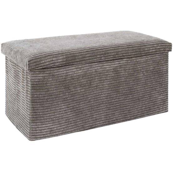 The Home Deco Factory - Coffre banc pliable en velours côtelé Scott - Image 1