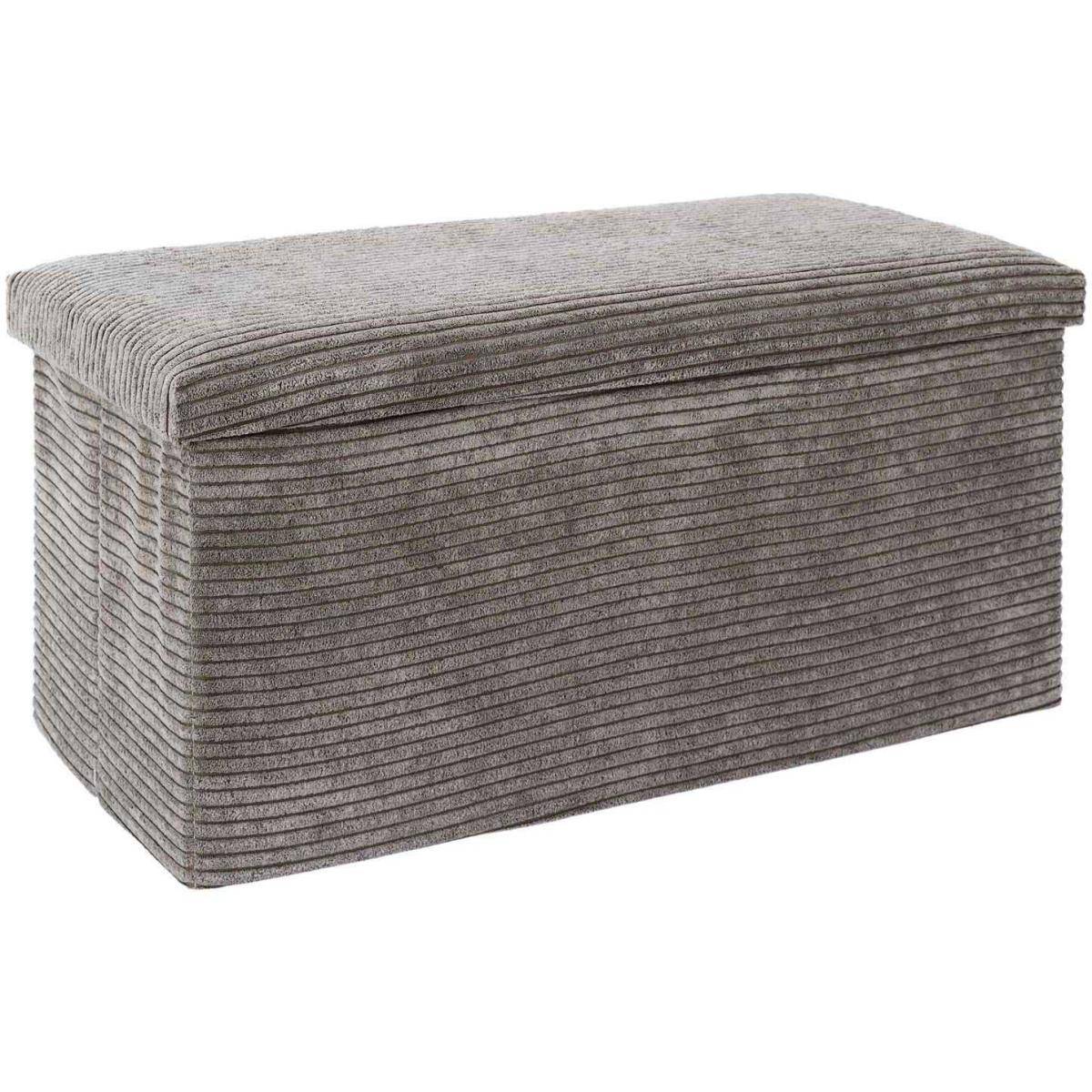 The Home Deco Factory - Coffre banc pliable en velours côtelé Scott - Image 1