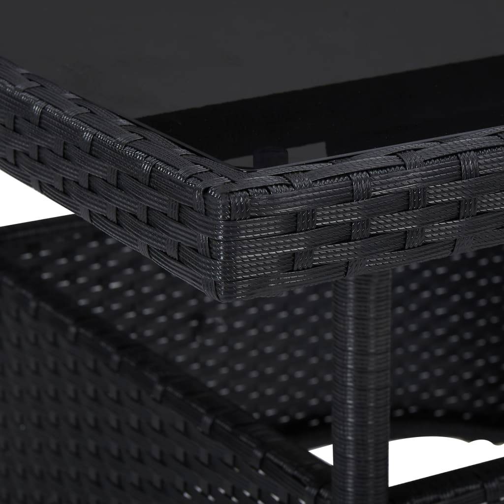 Vidaxl - Table à dîner d'extérieur Noir Résine tressée et verre vidaXL 46177 - Imagen 4