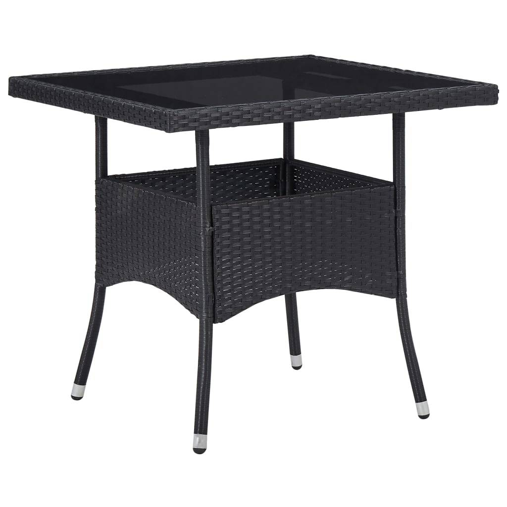Vidaxl - Table à dîner d'extérieur Noir Résine tressée et verre vidaXL 46177 - Imagen 1