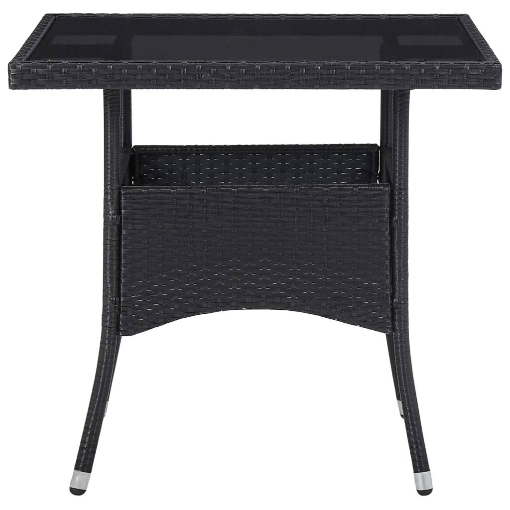 Vidaxl - Table à dîner d'extérieur Noir Résine tressée et verre vidaXL 46177 - Imagen 2