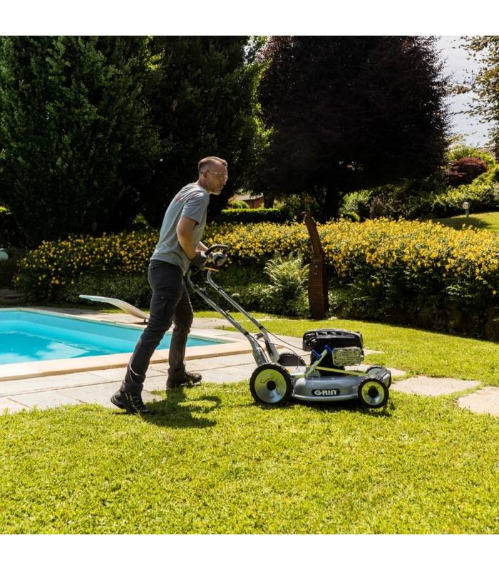 Grin - Tondeuse thermique professionnelle 53cm - mulching haute performance, moteur Briggs  Stratton 190cm3 - 2 vitesses avant - GRIN - Image 4