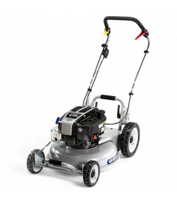 Grin - Tondeuse thermique professionnelle 53cm - mulching haute performance, moteur Briggs  Stratton 190cm3 - 2 vitesses avant - GRIN