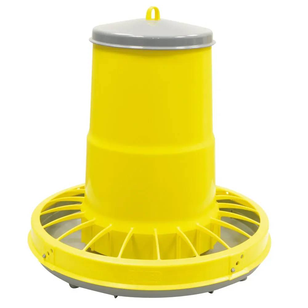 Mangeoire trémie cylindrique volailles plastique jaune 17kg River Systems - Image 2