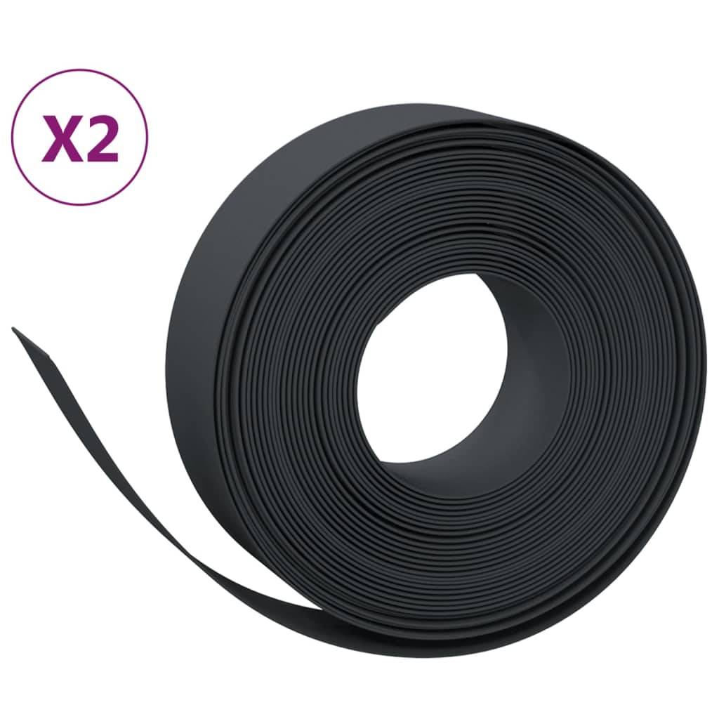 Bordure de pelouse polyéthylène pour jardin aménagement paysager flexible 10mx15cm noir - ComfortXL Outdoor Living - Image 2