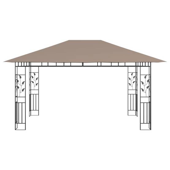ComfortXL - Tonnelle d'Extérieur Acier avec Moustiquaire et Éclairage LED Solaire Taupe 4x3 m – ComfortXL Outdoor Living - Image 6