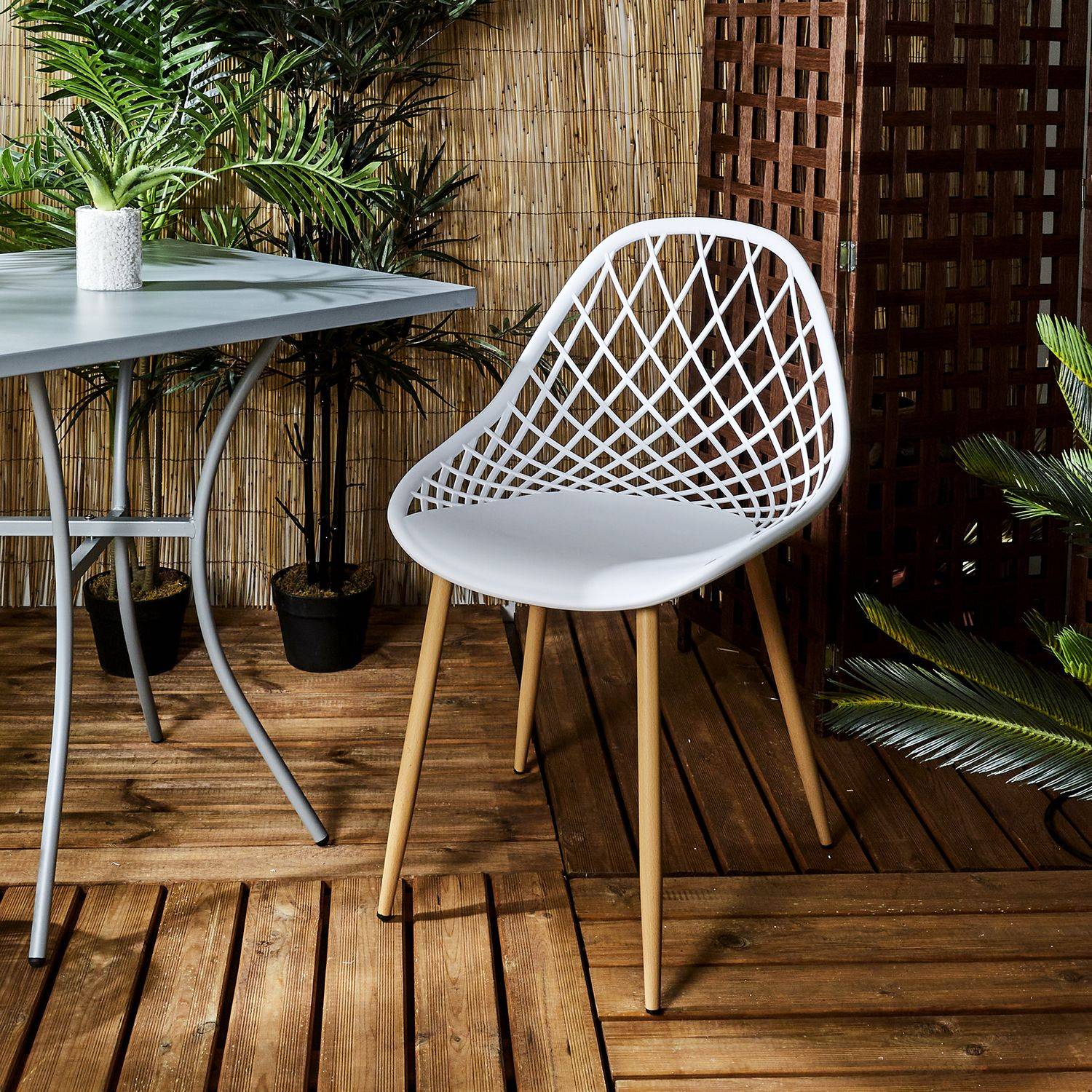 Sans Marque - Lot de 4 chaises d'extérieur Malaga en polypropylène - Toilinux - Imagen 5