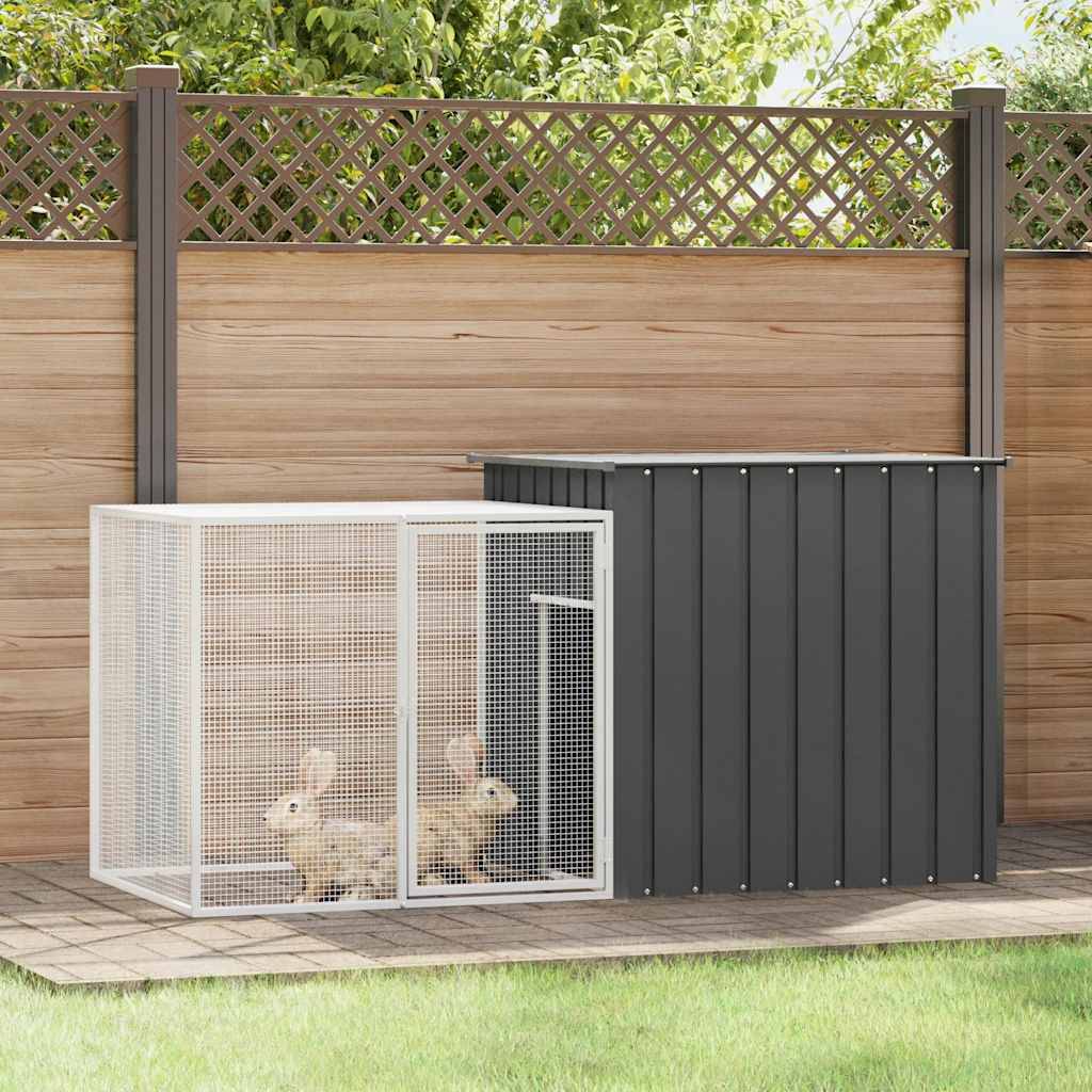Vidaxl - Clapier Anthracite 200x91x100 cm Acier galvanisé vidaXL 3155527 - Imagen 1