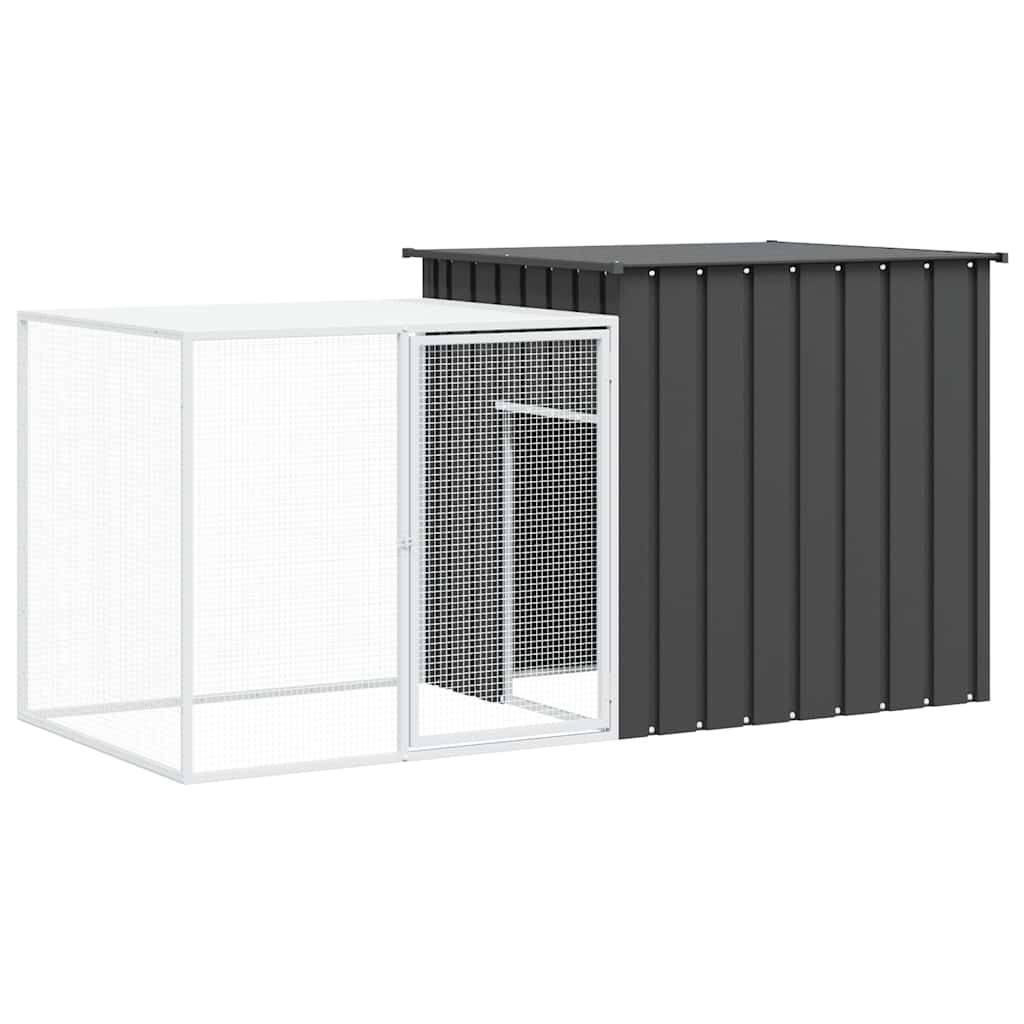 Vidaxl - Clapier Anthracite 200x91x100 cm Acier galvanisé vidaXL 3155527 - Imagen 2