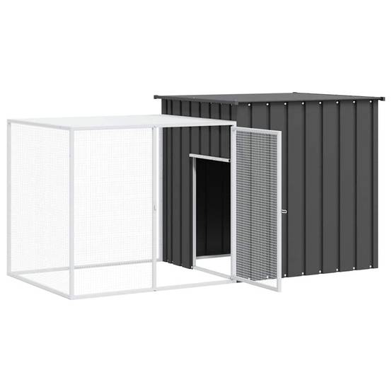Vidaxl - Clapier Anthracite 200x91x100 cm Acier galvanisé vidaXL 3155527 - Imagen 5