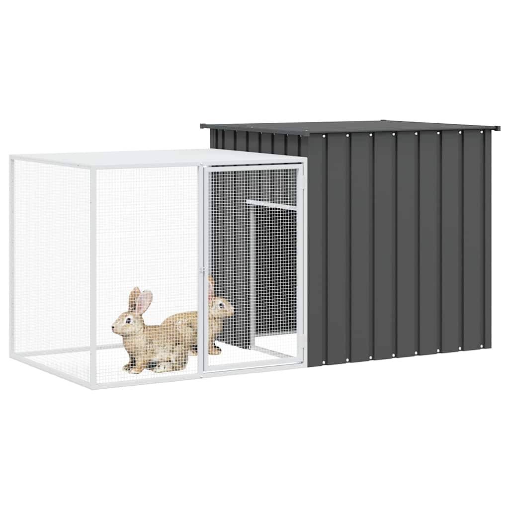 Vidaxl - Clapier Anthracite 200x91x100 cm Acier galvanisé vidaXL 3155527 - Imagen 4