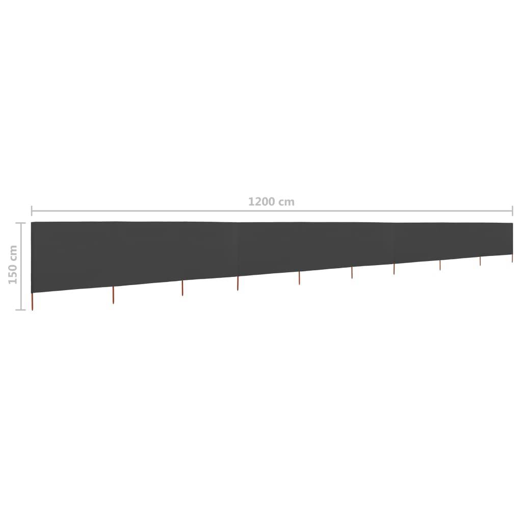 Helloshop26 - Brises-vue paravent 9 panneau x tissu 1200 x 120 cm anthracite - Imagen 6