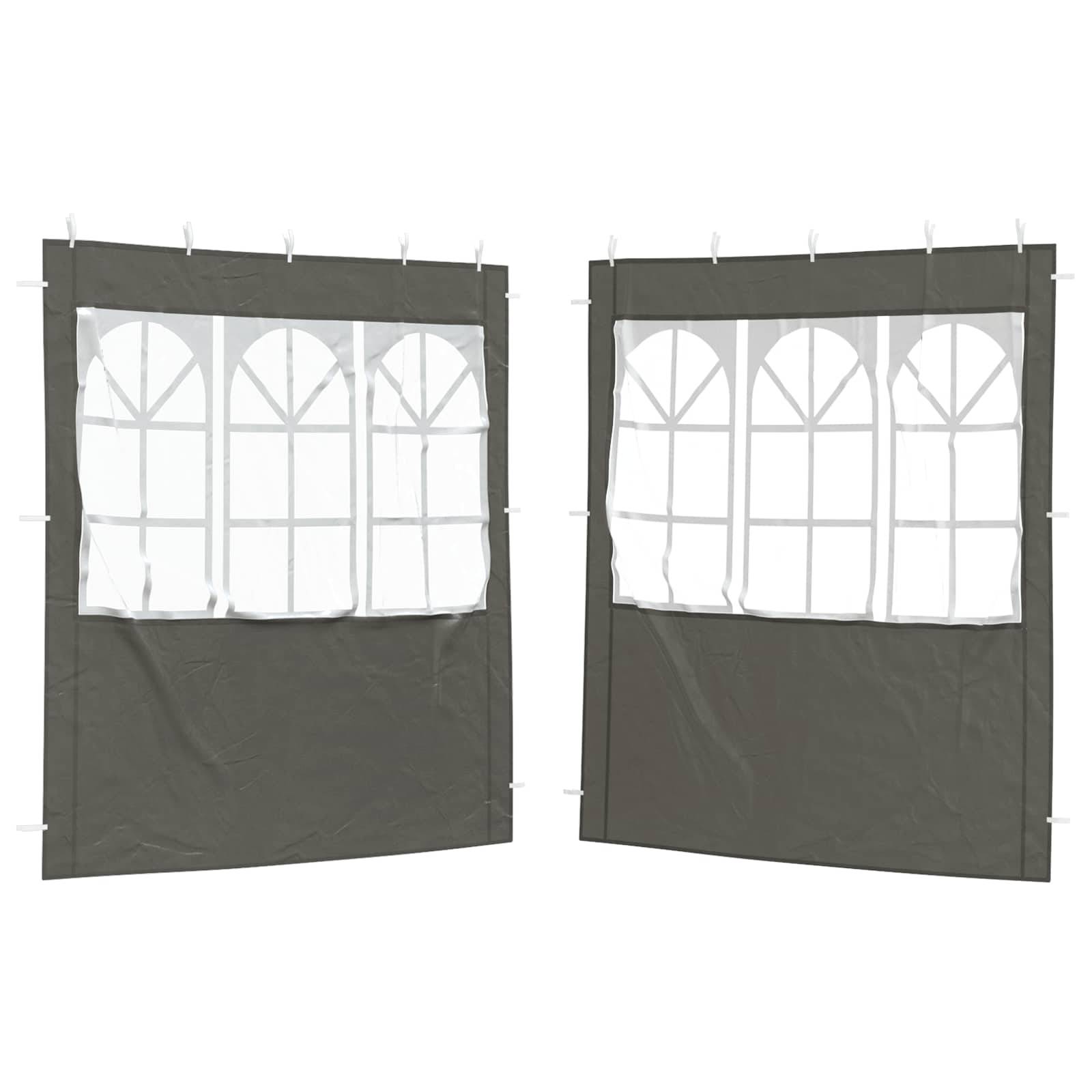 Mur de tente de fête PE et acier anthracite 200 x 195 cm - PANGIVO - Image 2