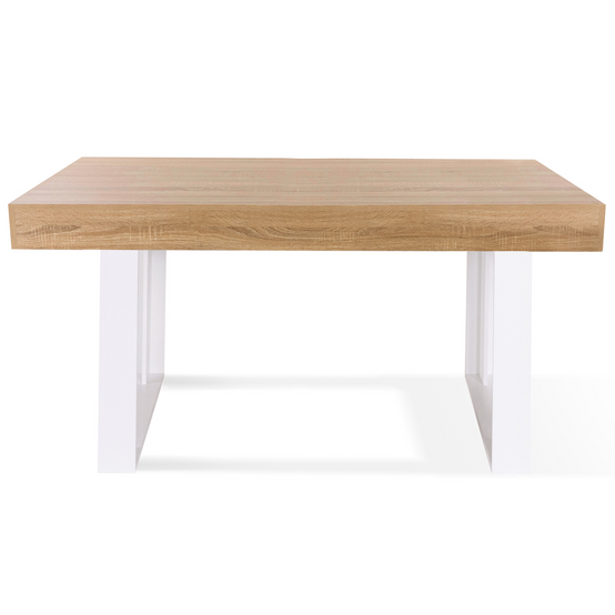 Table à manger rectangle PHOENIX 6 personnes bois et blanc 160 cm - Image 3