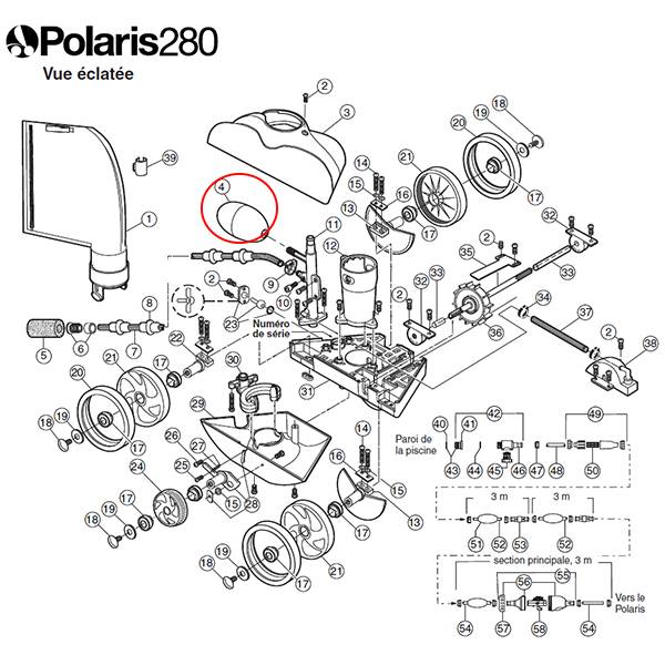 Flotteur de tête pour polaris 180/280/380 A20 Polaris - Imagen 2