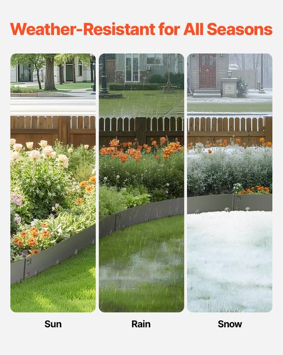 Vevor - VEVOR Bordure jardin acier lot 5, 990x181mm, résistant, gris foncé. - Image 3