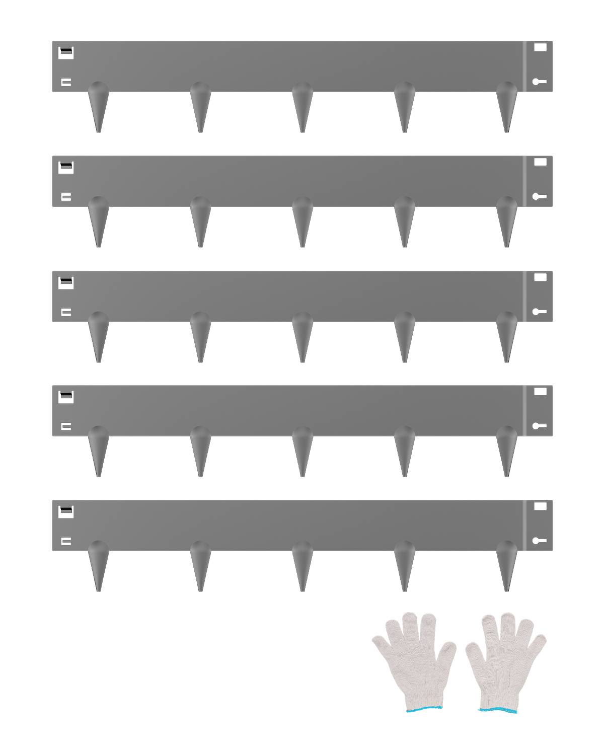 Vevor - VEVOR Bordure jardin acier lot 5, 990x181mm, résistant, gris foncé. - Image 1