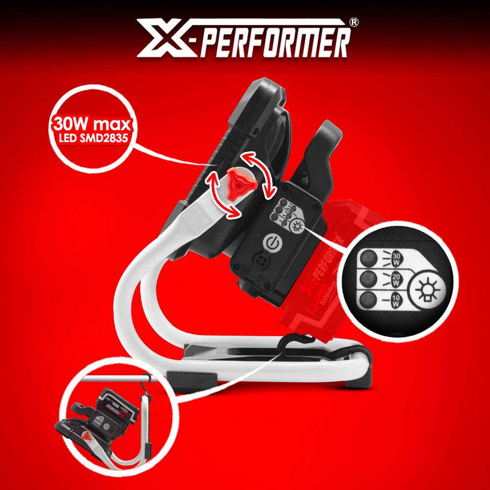 Projecteur de chantier rechargeable 20V livré sans batterie - X Performer - Image 3