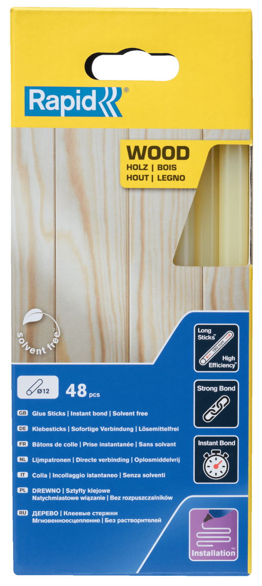 Bâtons de colle Bois et Dérives 190 mm x 48 Sticks - Boite - RAPID-ISABERG - 5001421 - Imagen 2