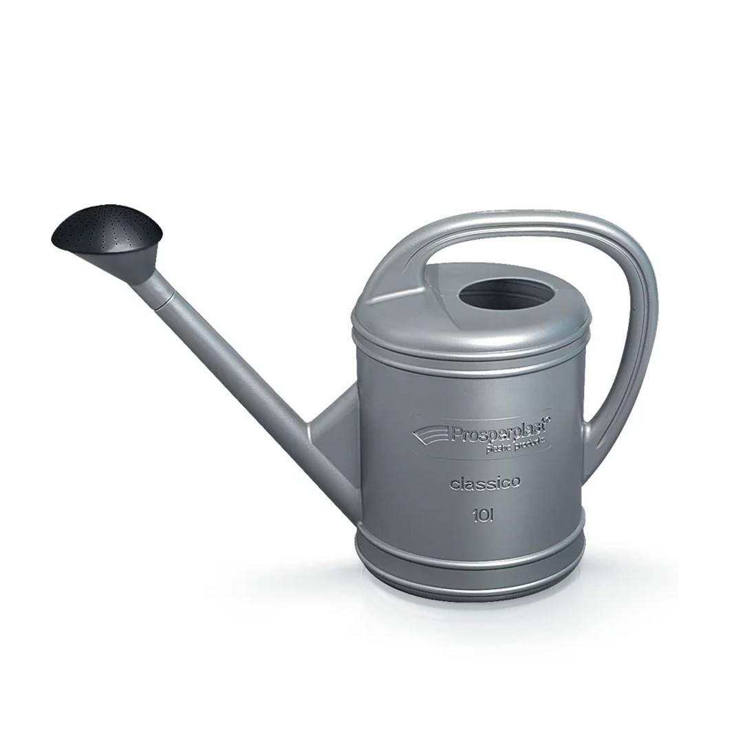 Arrosoir classique en plastique gris effet "métal" 10L