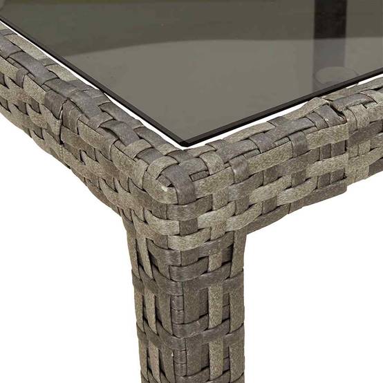 PANGIVO - Table de jardin verre trempé et poly rotin gris 150 x 90 x 75 cm, Poid :28.4kg - PANGIVO - Image 6