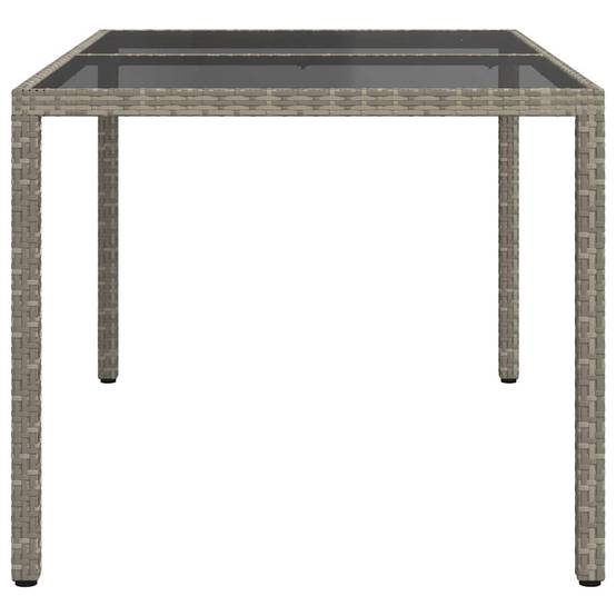 PANGIVO - Table de jardin verre trempé et poly rotin gris 150 x 90 x 75 cm, Poid :28.4kg - PANGIVO - Image 4