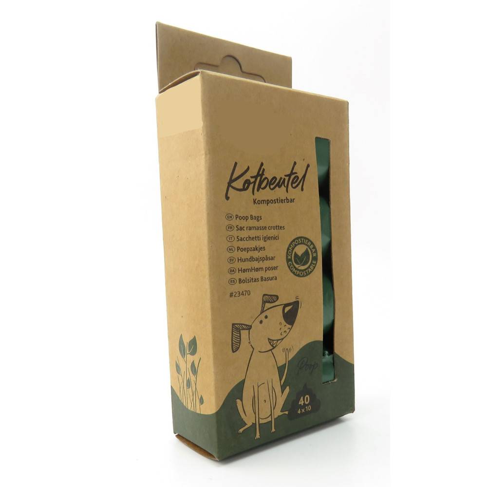 Animallparadise - Sac ramasse crottes, compostable pour chien, 4 rouleaux de 10 sacs. - Imagen 3