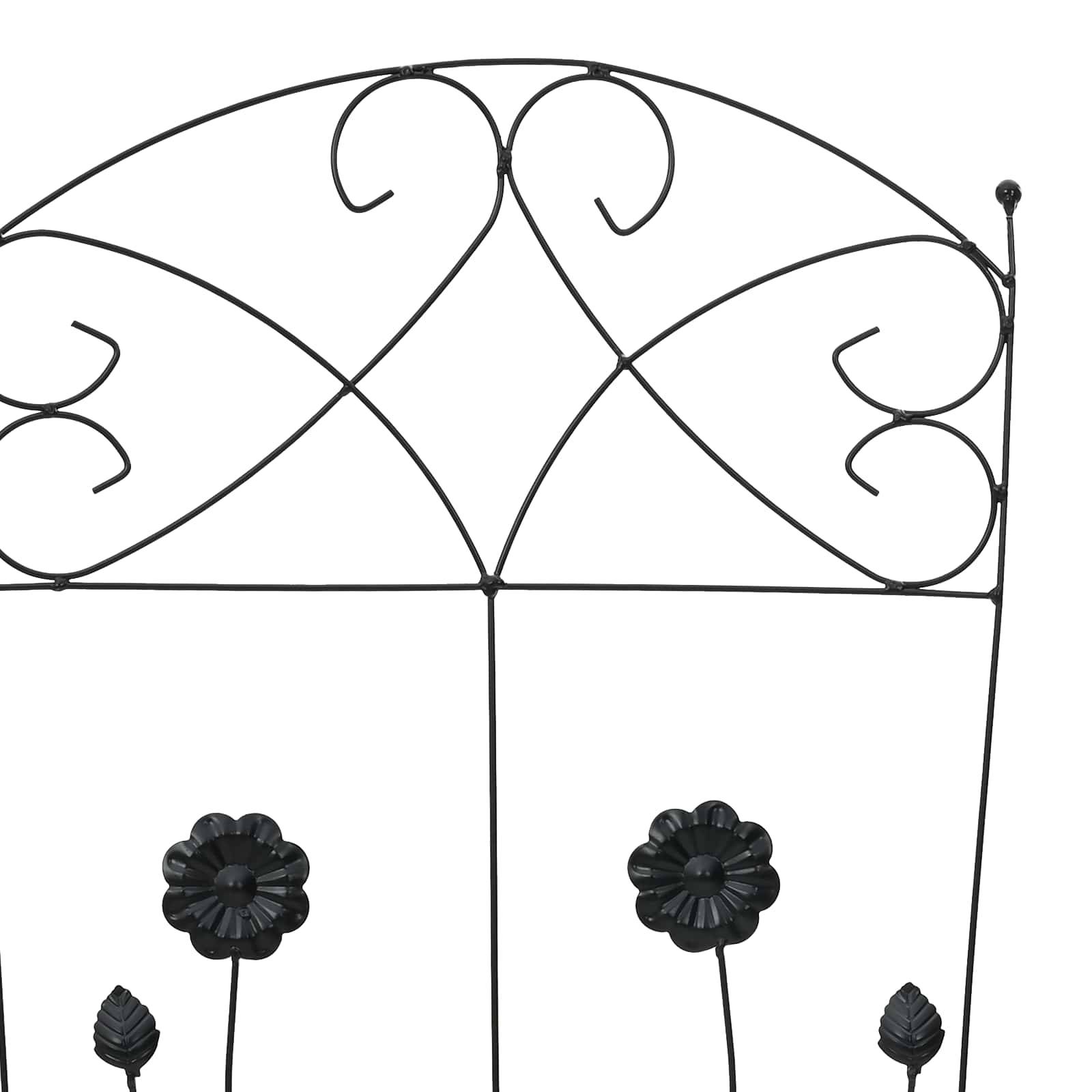 Clôture Décorative Acier Noir Lot de 3 Treillis pour Jardin et Terrasse 112x40cm - ComfortXL Outdoor Living - Image 7
