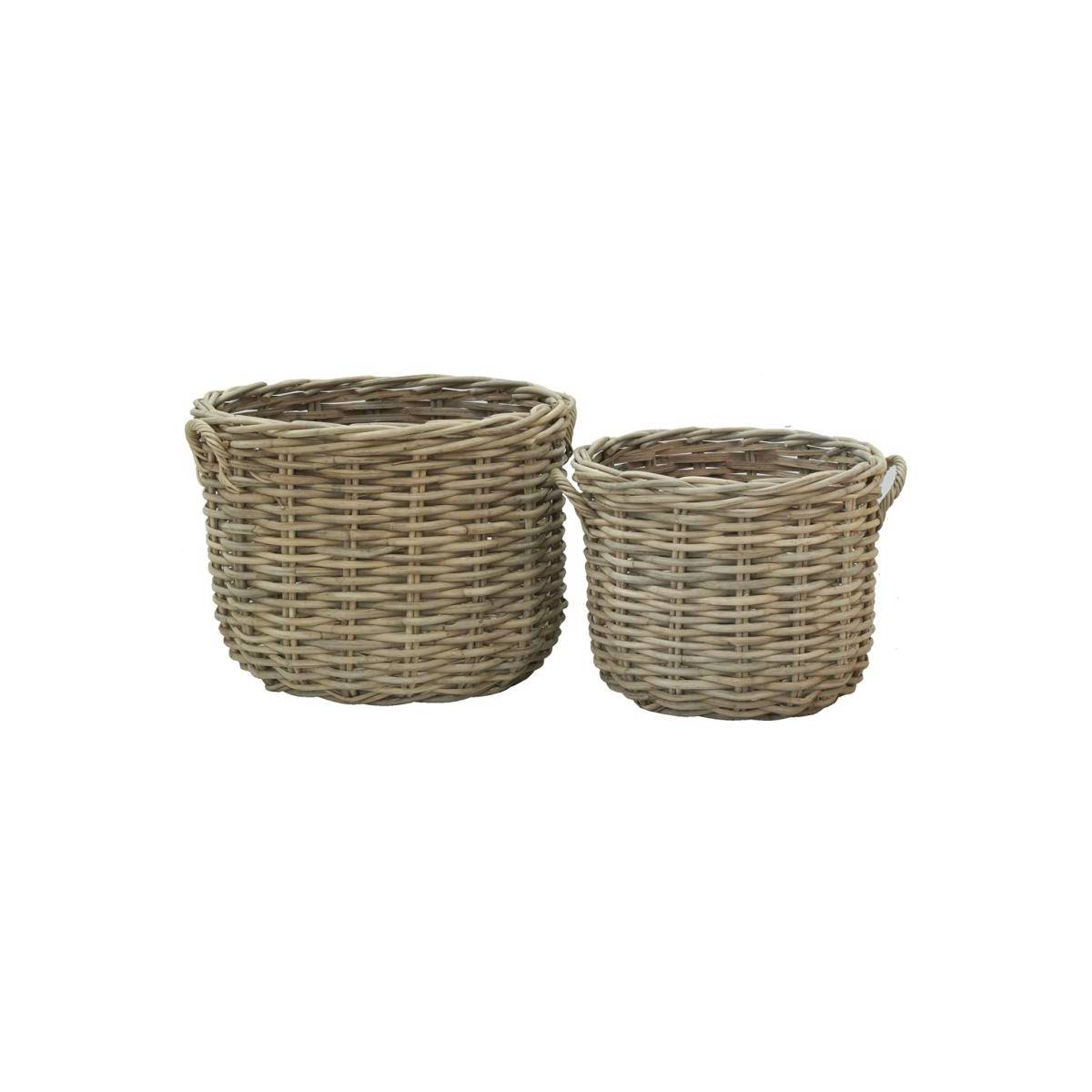 Aubry Gaspard - Cache-pots en poelet fendu sable (lot de 2) - Imagen 1