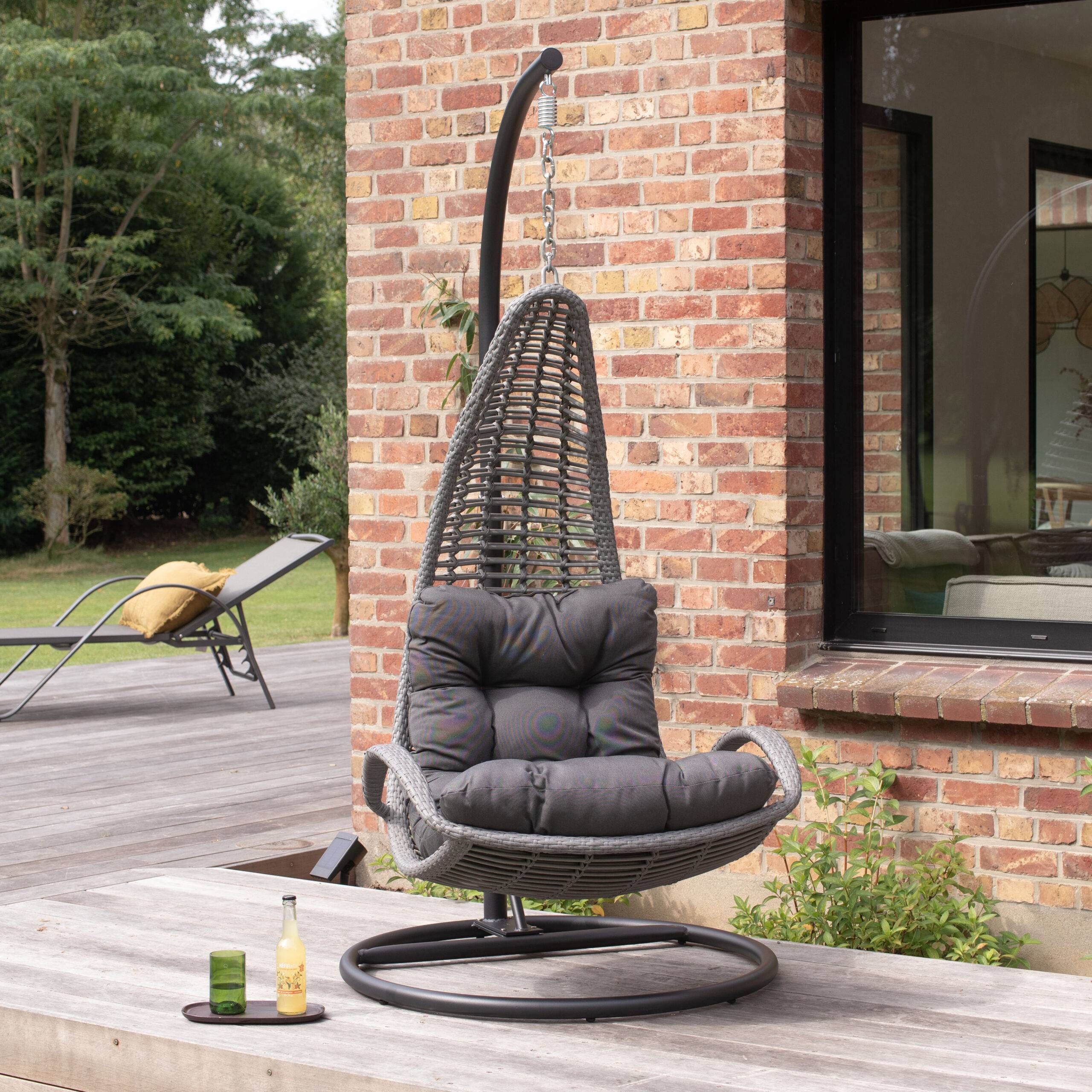 Wilsa Garden - Fauteuil suspendu Noir BAYA - Imagen 1