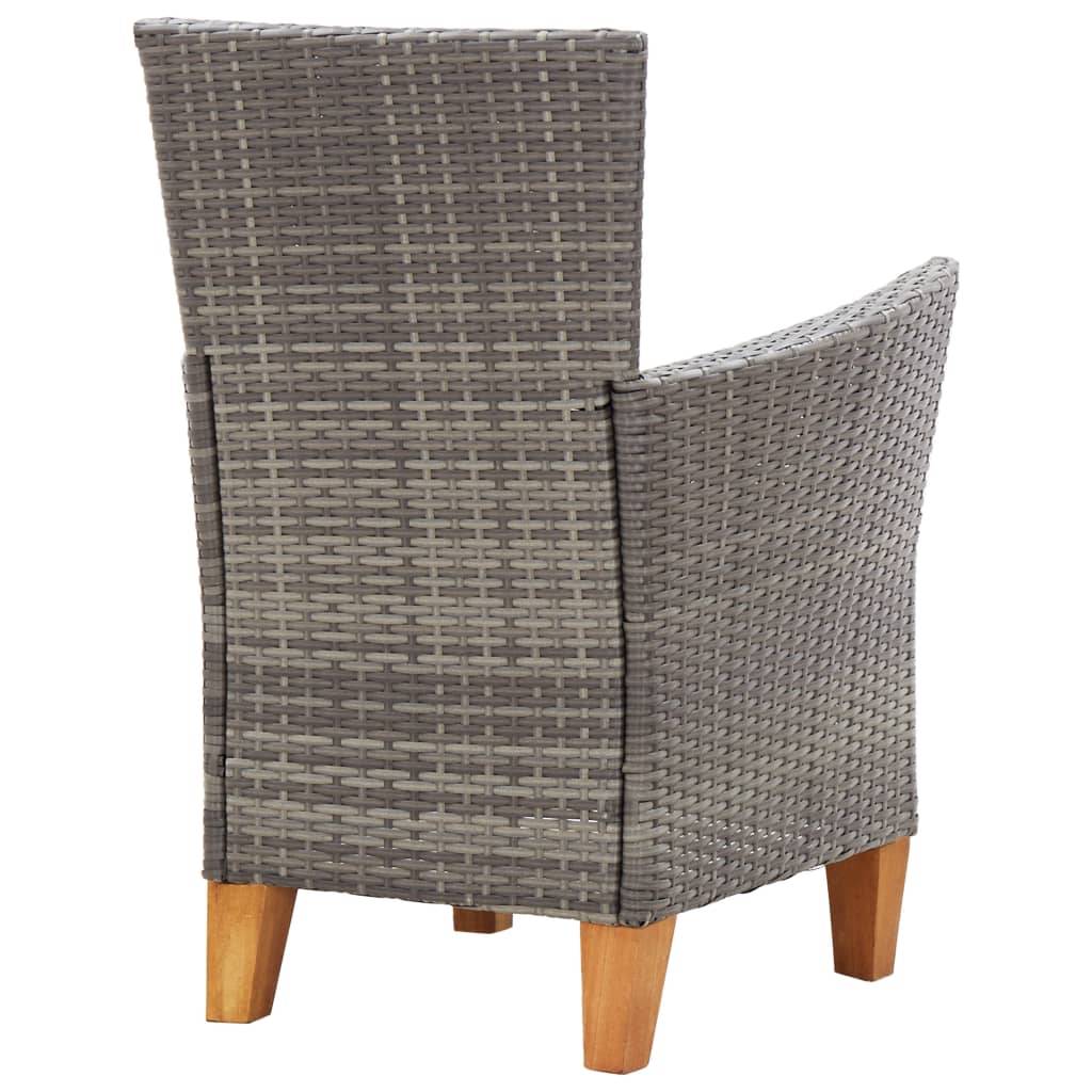 Mobilier à dîner 5 pcs | Mobilier d'extérieur résine tressée et bois d'acacia gris Maison Chic - Image 9