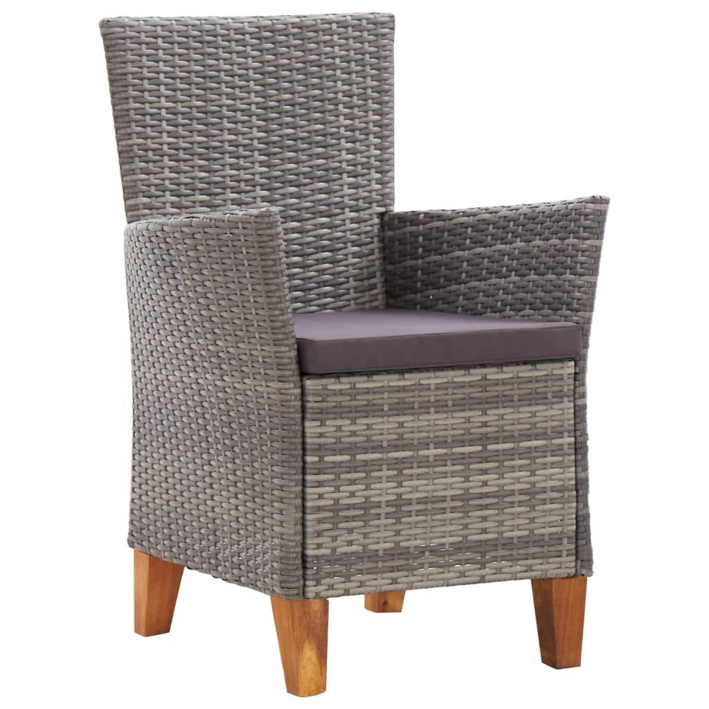 Mobilier à dîner 5 pcs | Mobilier d'extérieur résine tressée et bois d'acacia gris Maison Chic - Image 6
