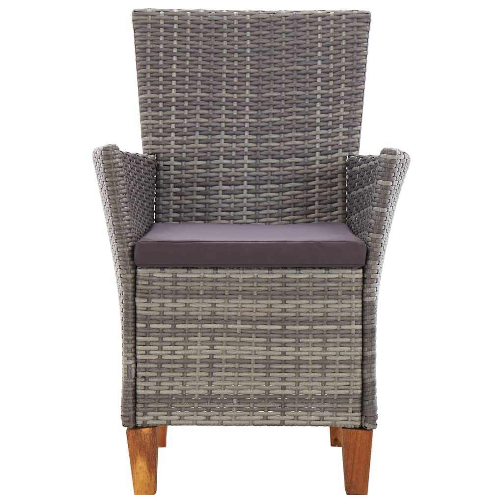Mobilier à dîner 5 pcs | Mobilier d'extérieur résine tressée et bois d'acacia gris Maison Chic - Image 7