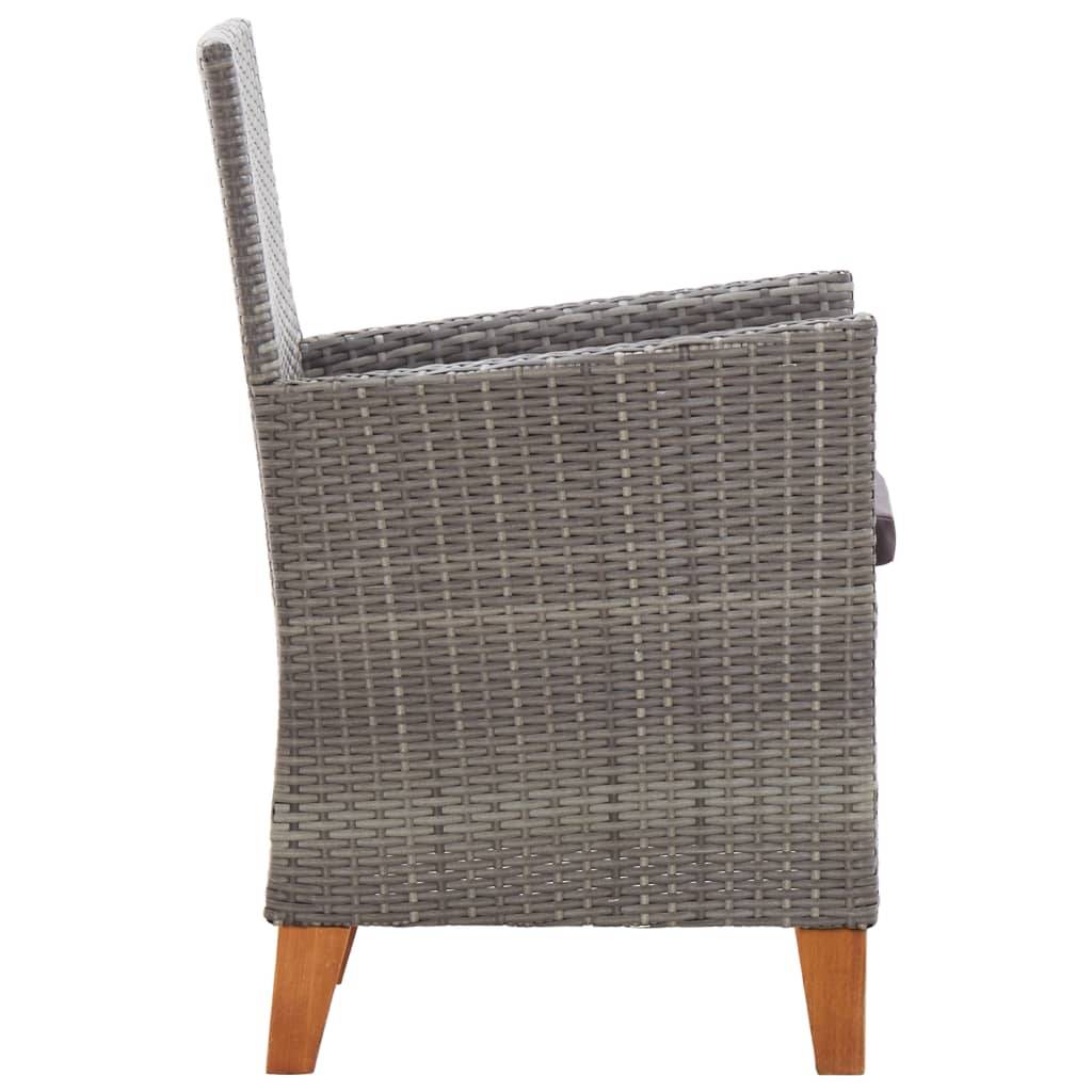 Mobilier à dîner 5 pcs | Mobilier d'extérieur résine tressée et bois d'acacia gris Maison Chic - Image 8