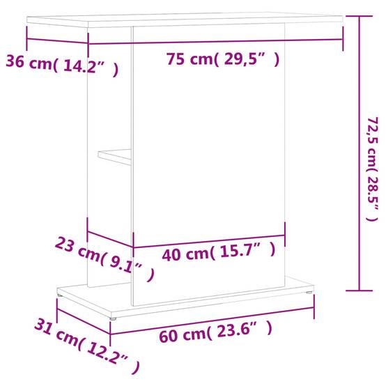 Support Aquarium Bois Ingénierie avec Étagères de Rangement Chêne Sonoma - ComfortXL Outdoor Living - Image 8