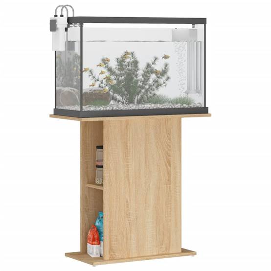 Support Aquarium Bois Ingénierie avec Étagères de Rangement Chêne Sonoma - ComfortXL Outdoor Living - Image 3