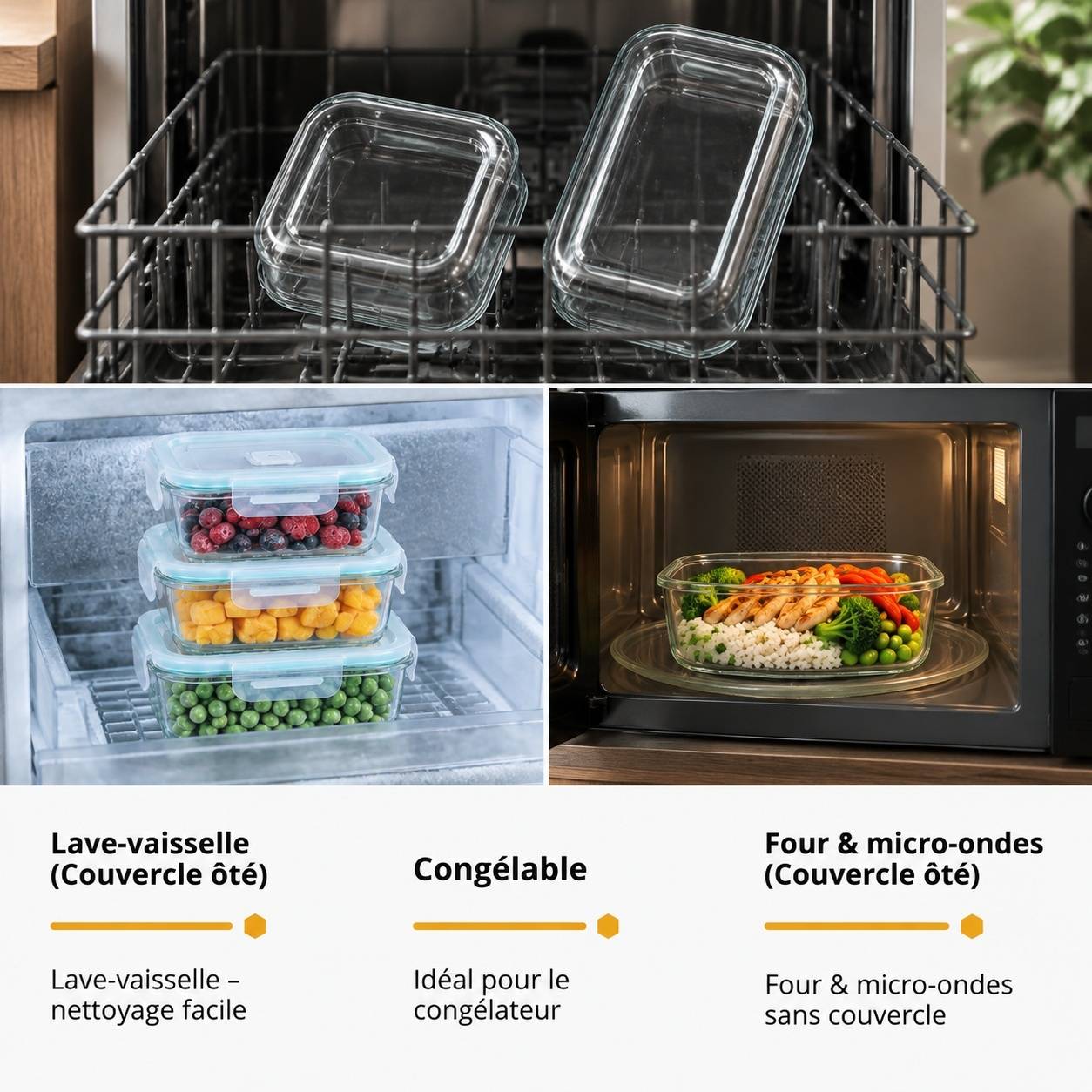 Boite Conservation Alimentaire Verre Hermetique Lot De 8 - Image 6
