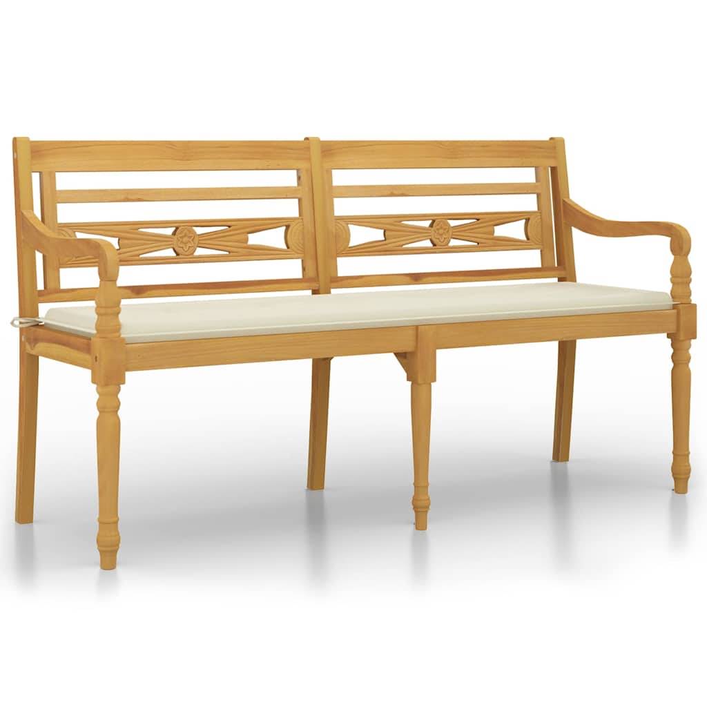 PANGIVO - Banc de jardin bois de teck crème 150 x 51.5 x 84 cm - PANGIVO - Image 2