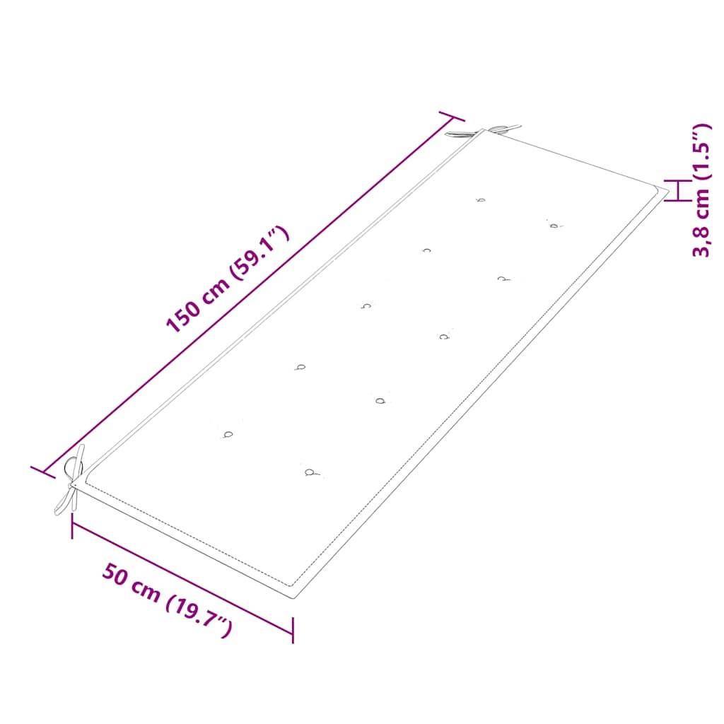 PANGIVO - Banc de jardin bois de teck crème 150 x 51.5 x 84 cm - PANGIVO - Image 9