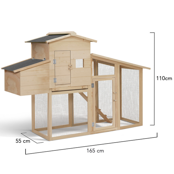 Poulailler bois Comfort avec pondoir, toit bitumé étanche et perchoir intérieur – ID Market - Image 4