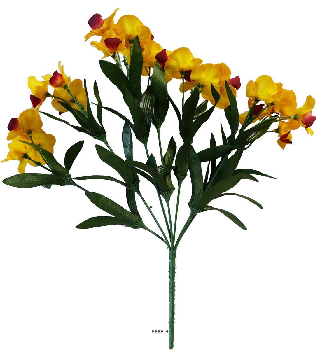 Bouquet d'Orchidées factices 21 fleurs H33cm superbe Jaune-orange - couleur: Jaune-orange - Image 1