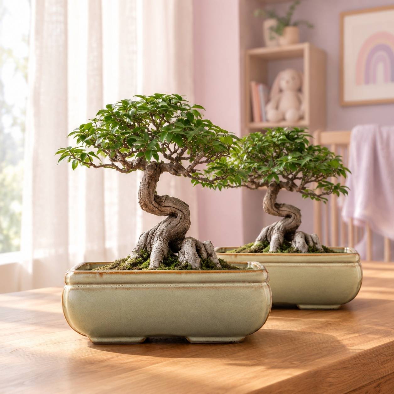 Lot de 2 Pots Céramique Plantes Intérieures/Extérieures Avec Trous Drainage Décoration Rétro - Image 4