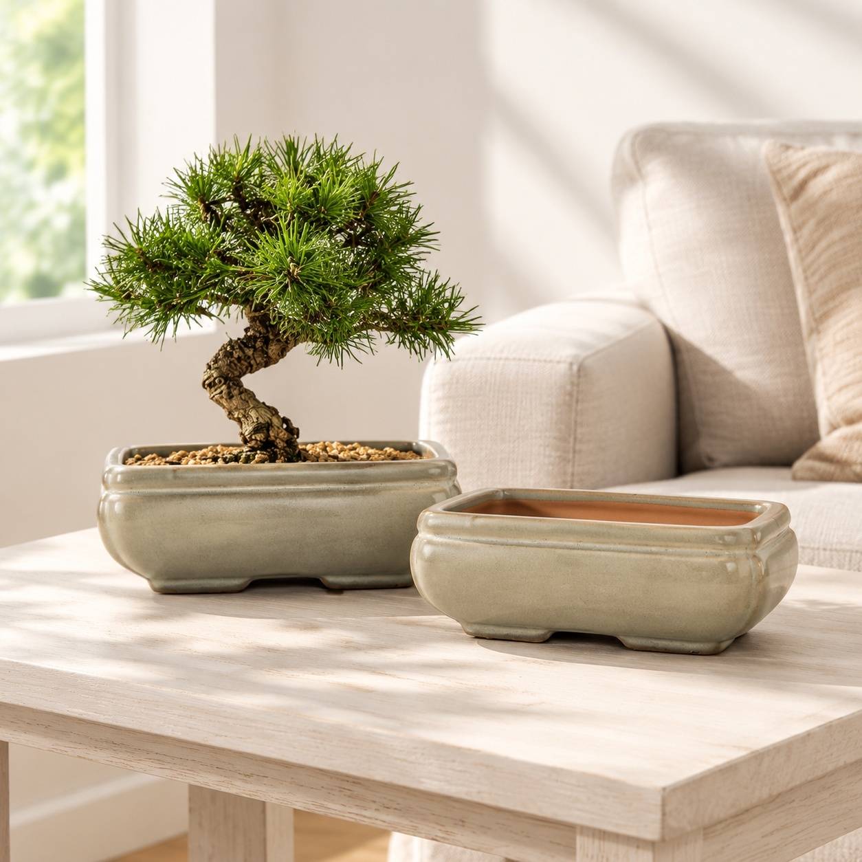 Lot de 2 Pots Céramique Plantes Intérieures/Extérieures Avec Trous Drainage Décoration Rétro - Image 6