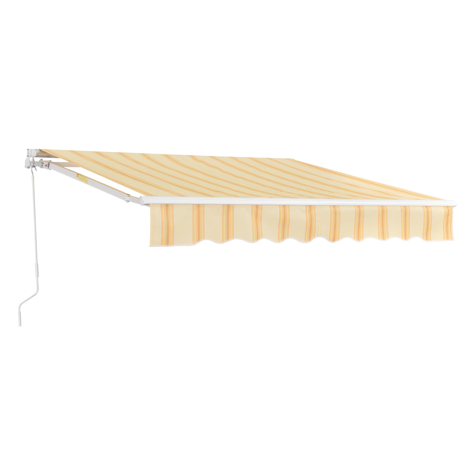 Store Banne Bitonto avec Manivelle 350 x 250 cm Jaune Blanc [en.casa] - Imagen 1