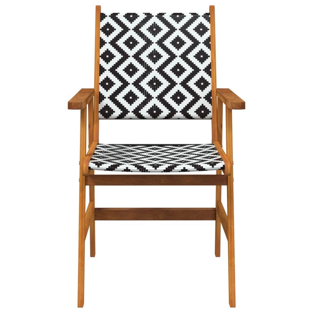 Chaises de jardin bois d'acacia et rotin naturel 56 x 62 x 92 cm - PANGIVO - Image 4