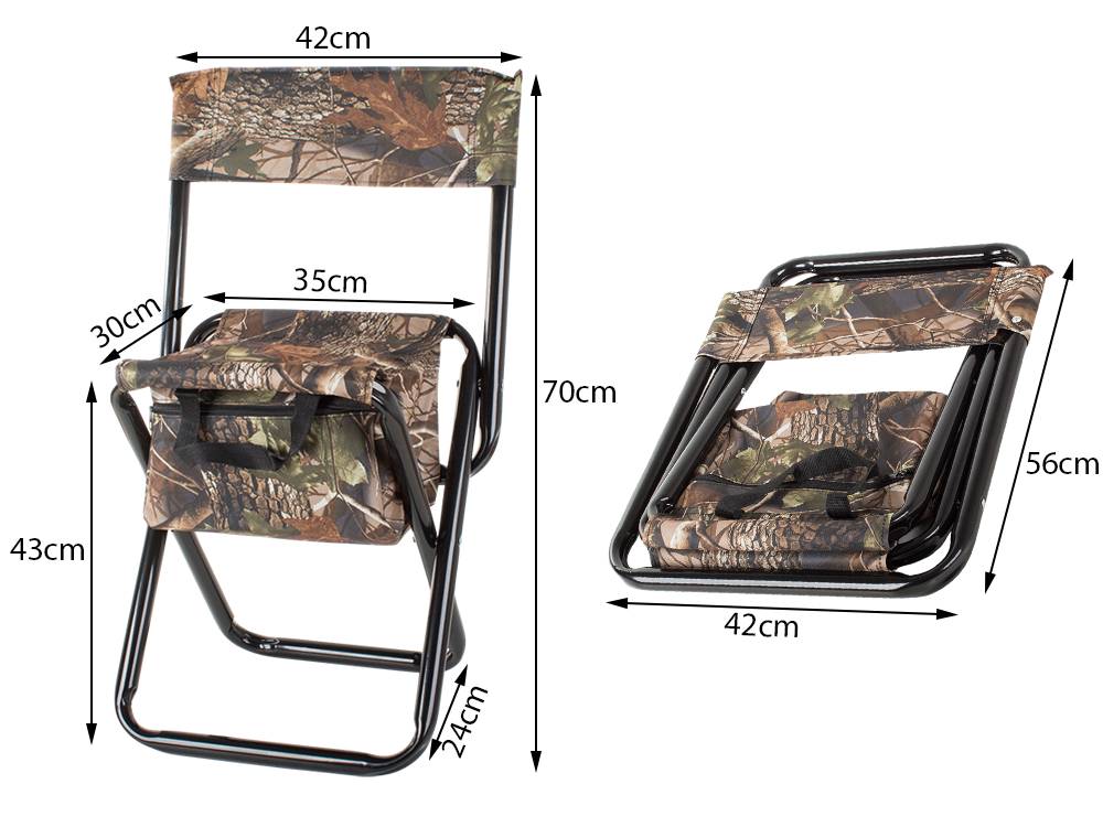 Chaise de pêche avec dossier et sac de transport - Image 3
