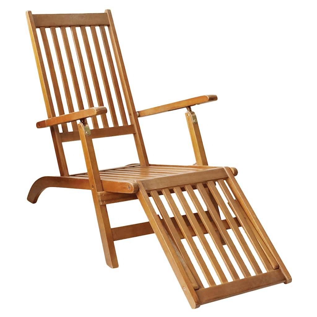 Vidaxl - Chaise de terrasse avec repose-pied Bois d'acacia solide vidaXL 41433 - Imagen 5